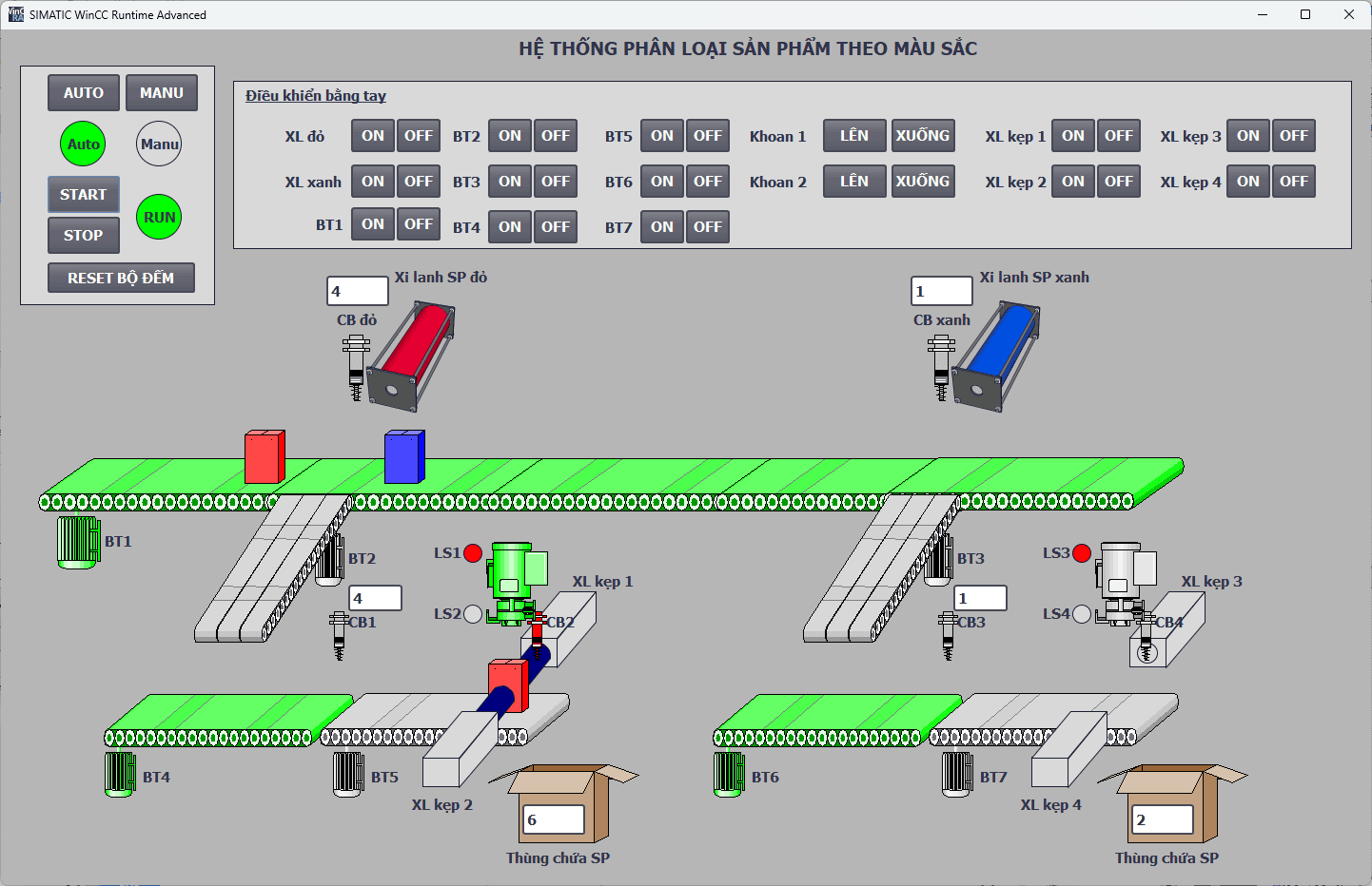 File lập trình phân loại sản phẩm theo màu sắc - PLC S71200 và tia portal